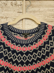 NAVY/PINK LAMBSWOOLSWEATER$109