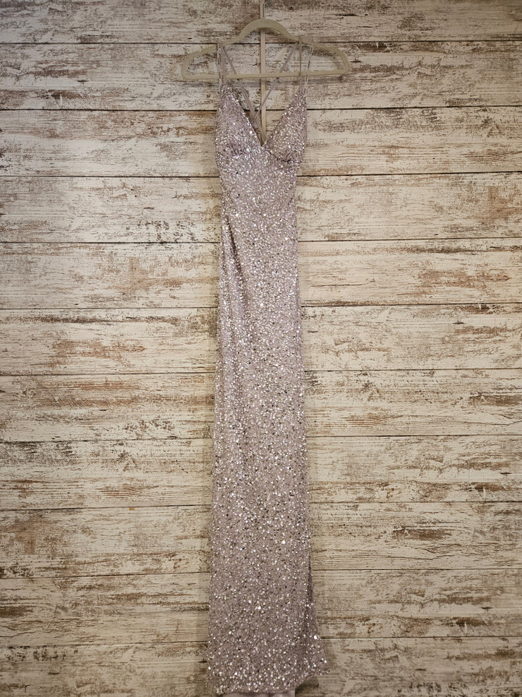 LAVENDER SEQUIN LONG DRESS-NEW