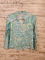 BLUE/GREEN LONG SLEEVE TOP $95