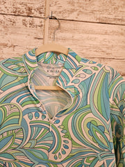 BLUE/GREEN LONG SLEEVE TOP $95