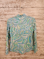 BLUE/GREEN LONG SLEEVE TOP $95