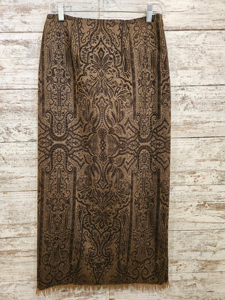 TAN/BROWN 100% WOOL SKIRT $338