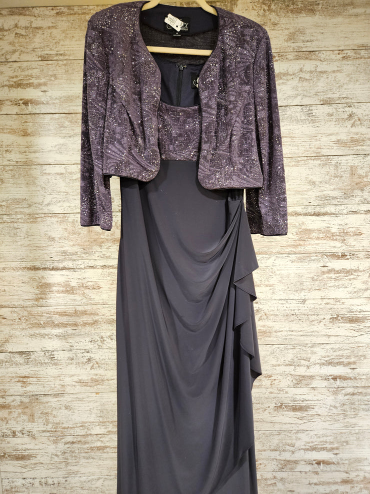 GRAY 2 PC. LONG DRESS SET