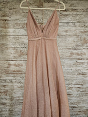 PINK SPARKLY A LINE GOWN