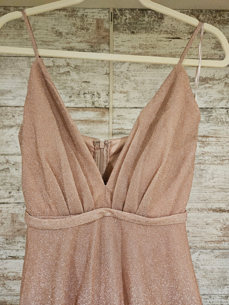 PINK SPARKLY A LINE GOWN