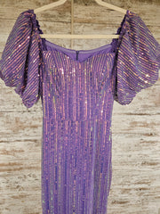 LAVENDER SEQUIN LONG DRESS-NEW