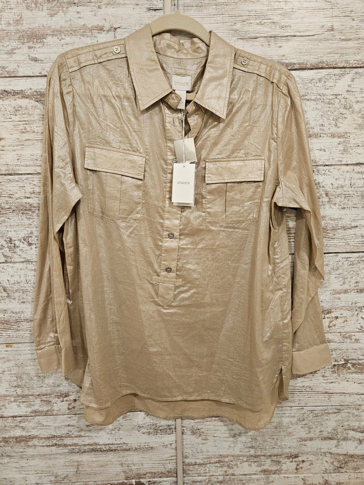 GOLD SHIMMERY BLOUSE (NEW) $99