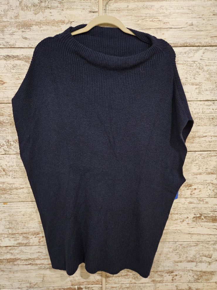 NAVY WOOL BLEND SWEATER