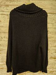 NAVY CHUNKY COWL NECK SWEATER