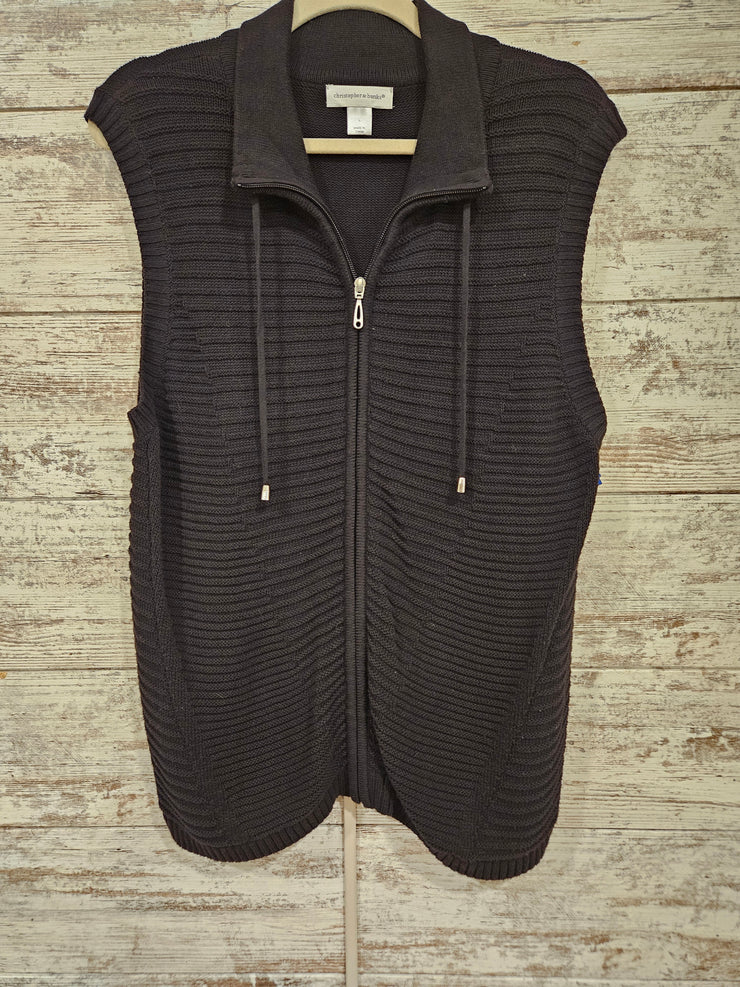 BLACK ZIP UP VEST