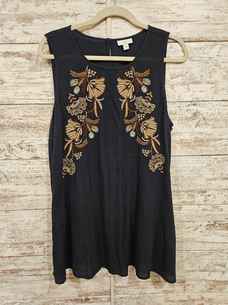 NAVY/FLORAL SLEEVELESS TOP
