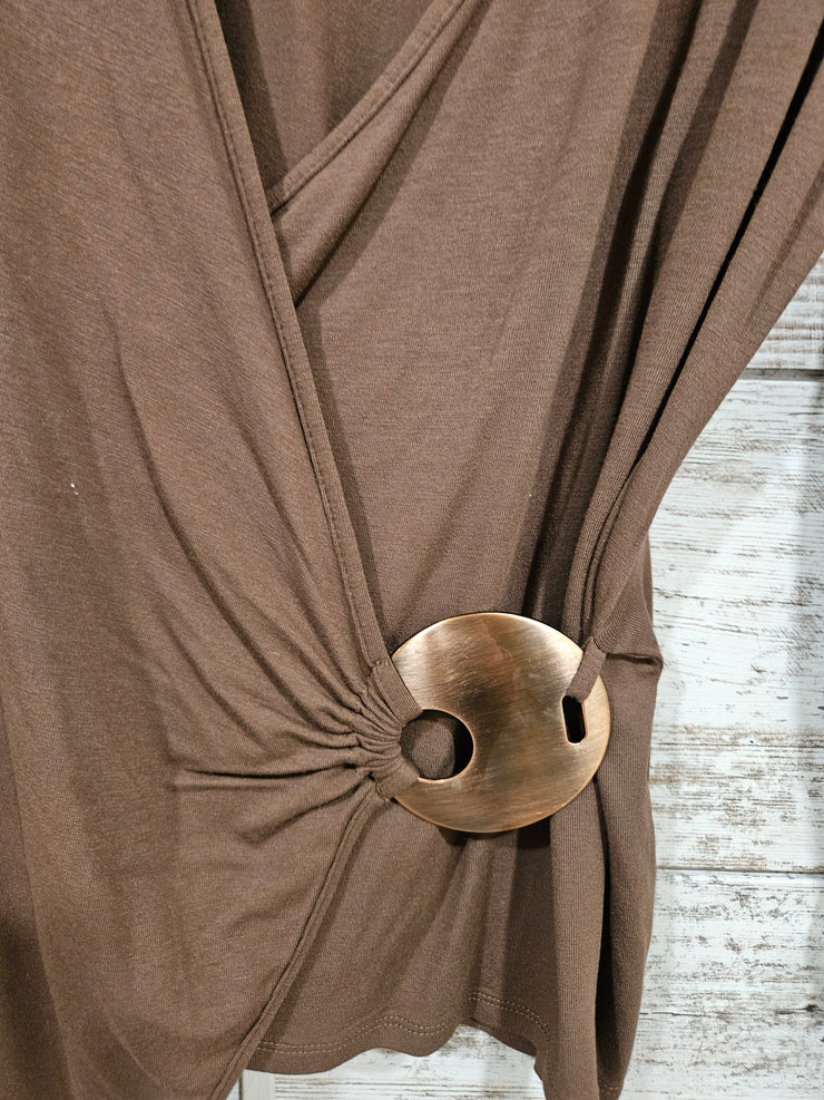 BROWN LONG SLEEVE TOP