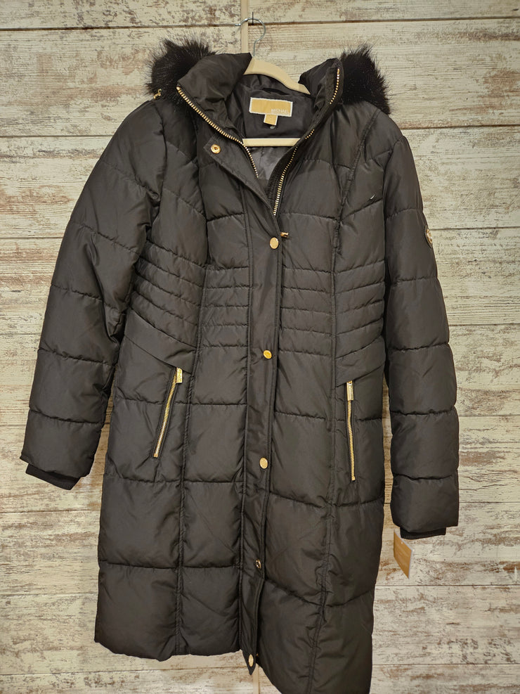 BLACK LONG QUILTED COATNEW$325