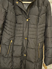 BLACK LONG QUILTED COATNEW$325