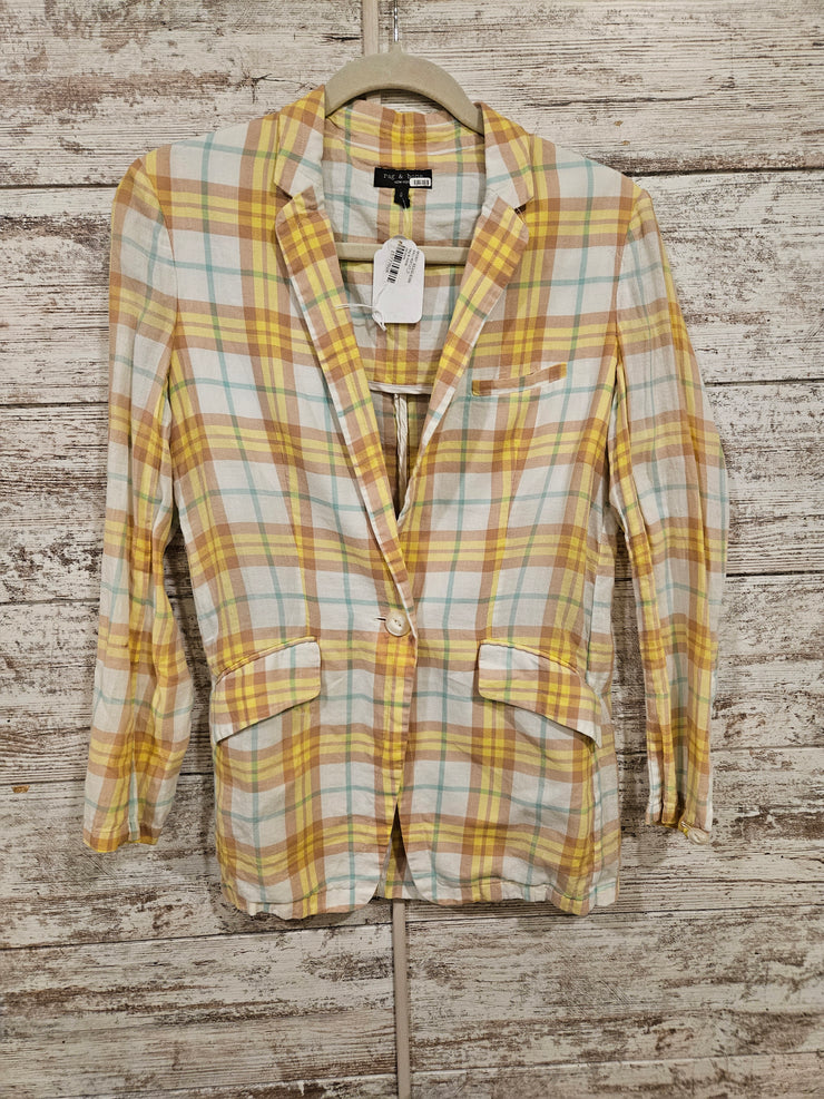 YELLOW CHECKED JACKET-NEW $350