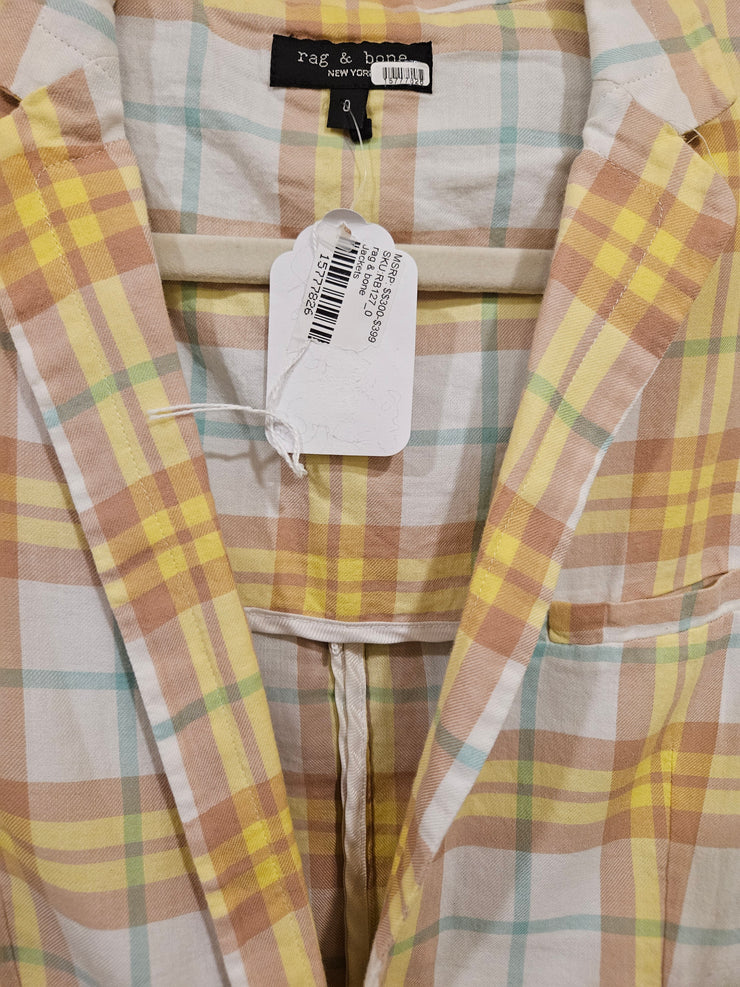 YELLOW CHECKED JACKET-NEW $350