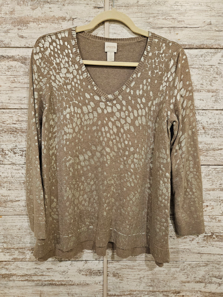 TAN/SILVER 100% COTTON TOP $99