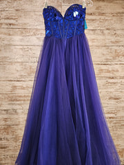 ROYAL BLUE A LINE GOWN