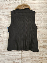 BLACK QUILTED ZIP UP VEST