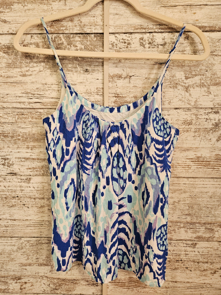 BLUE/WHITE SLEEVELESS TOP