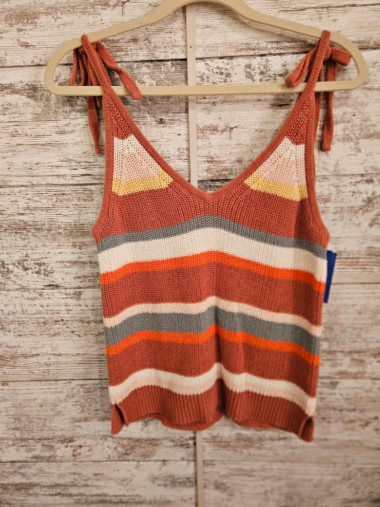 ORANGE STRIPED SLEEVELESS TOP