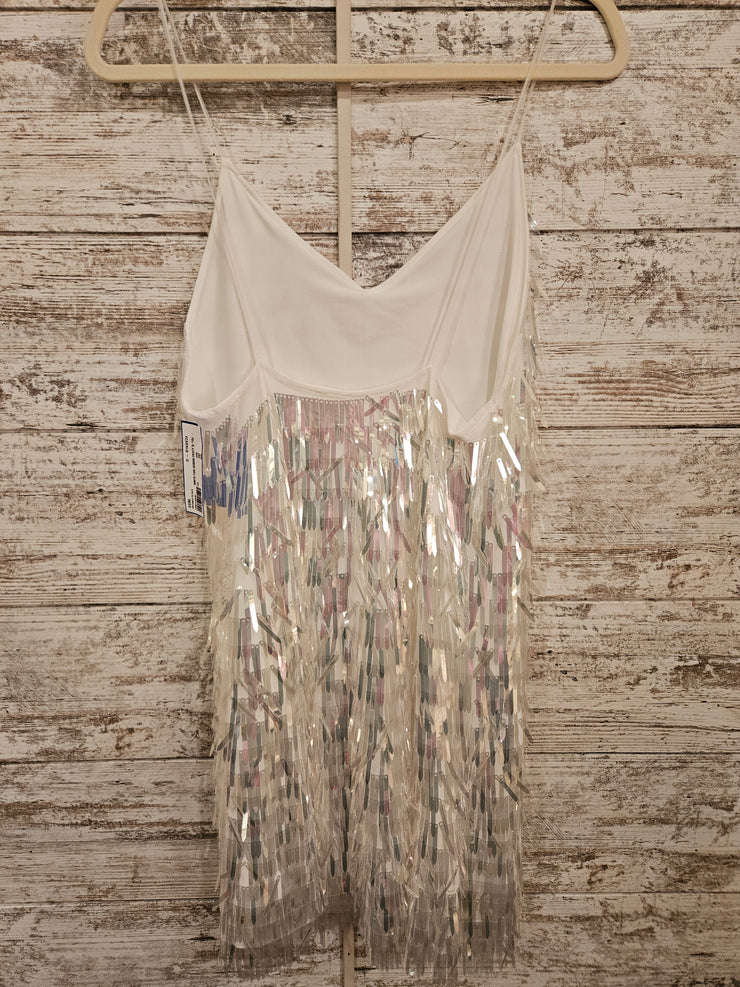 WHITE FUN SEQUIN PARTY DRESS