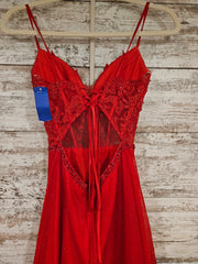 RED/FLORAL A LINE GOWN