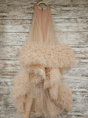 BLUSH FLUFFY HI LOW GOWN