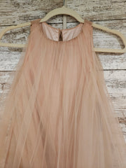 BLUSH FLUFFY HI LOW GOWN