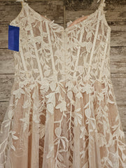 WHITE/FLORAL A LINE GOWN