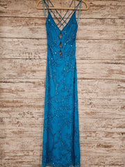 BLUE SPARKLY LONG DRESS