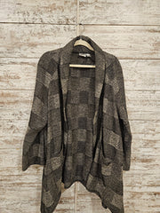 GRAY CHECKED OPEN JACKET $169