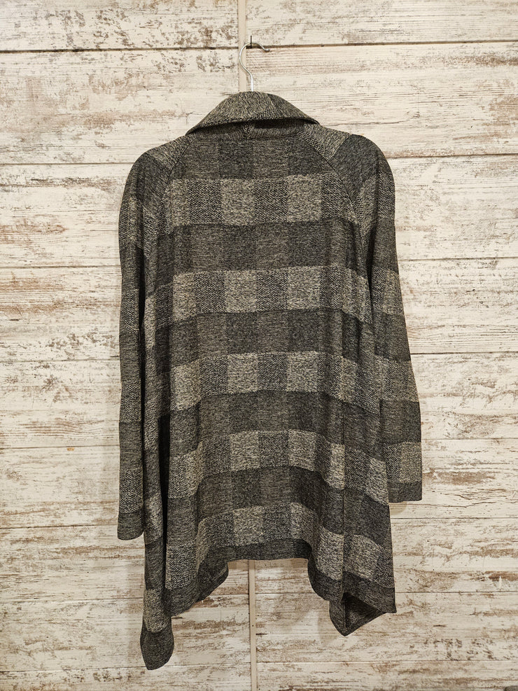 GRAY CHECKED OPEN JACKET $169