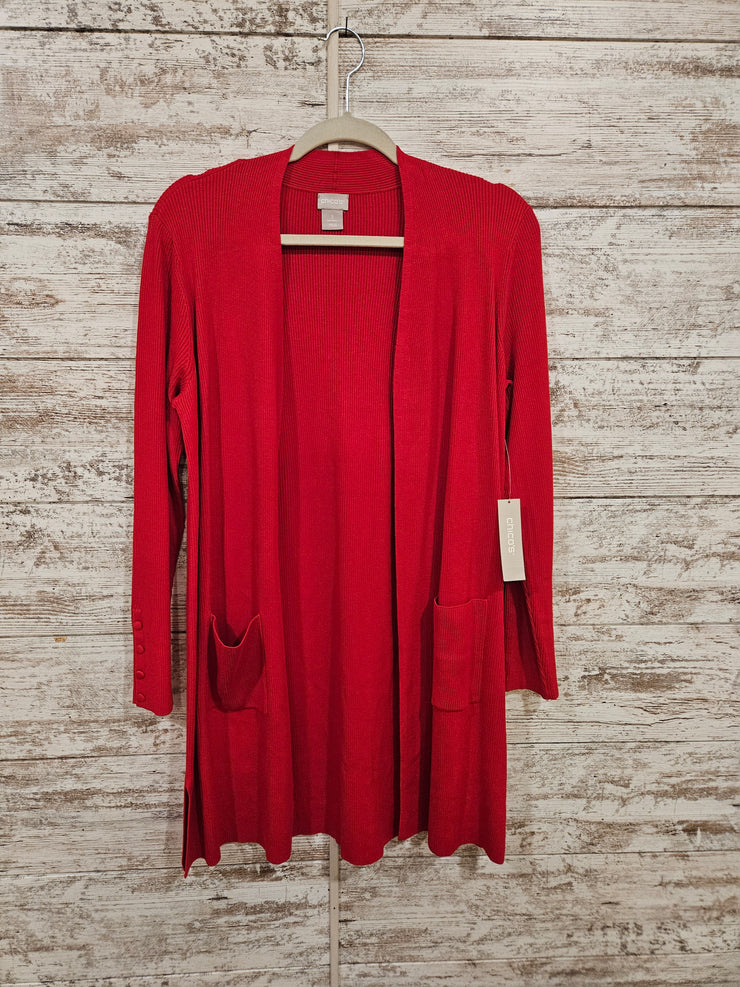 RED LONG OPEN CARDIGAN-NEW $99