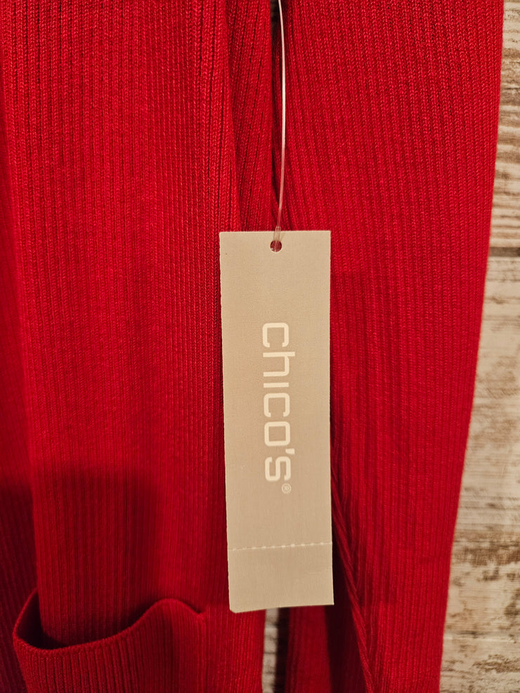 RED LONG OPEN CARDIGAN-NEW $99