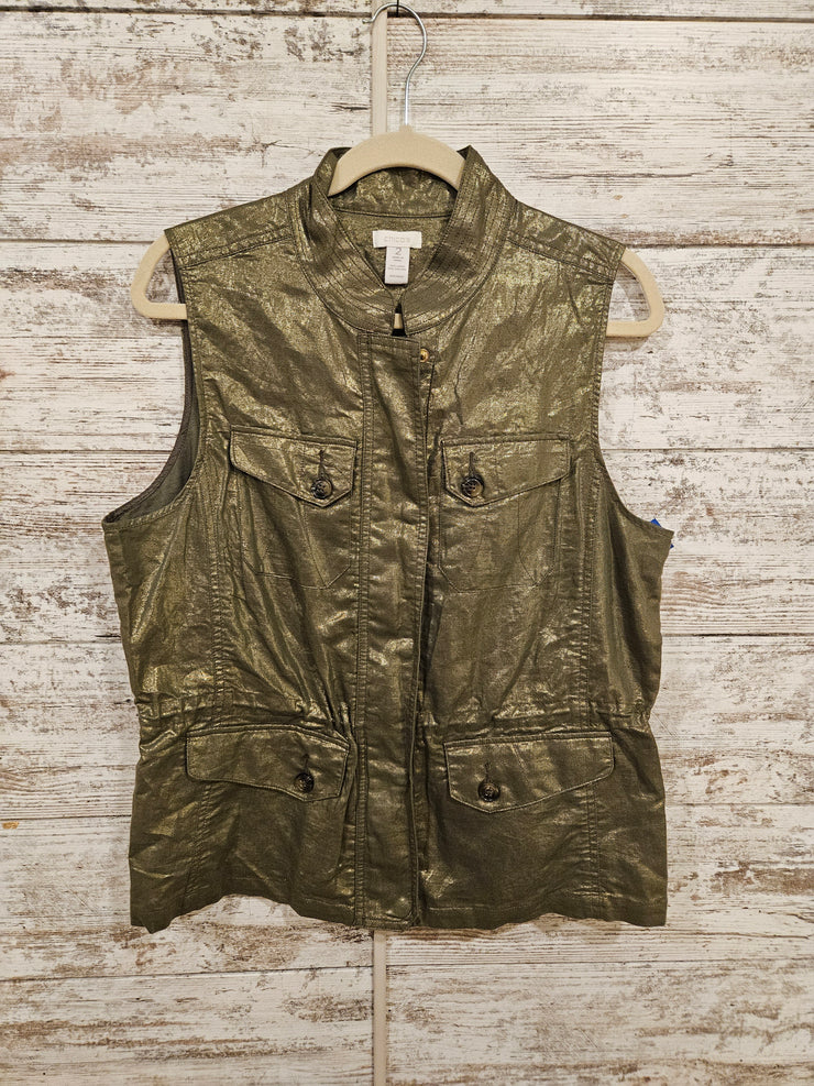 GREEN/GOLD METALLIC VEST $129