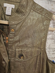 GREEN/GOLD METALLIC VEST $129