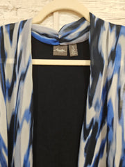 BLUE/WHITE OPEN VEST $109