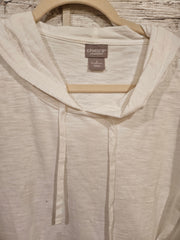 WHITE 100% COTTON HOODIE-NEW