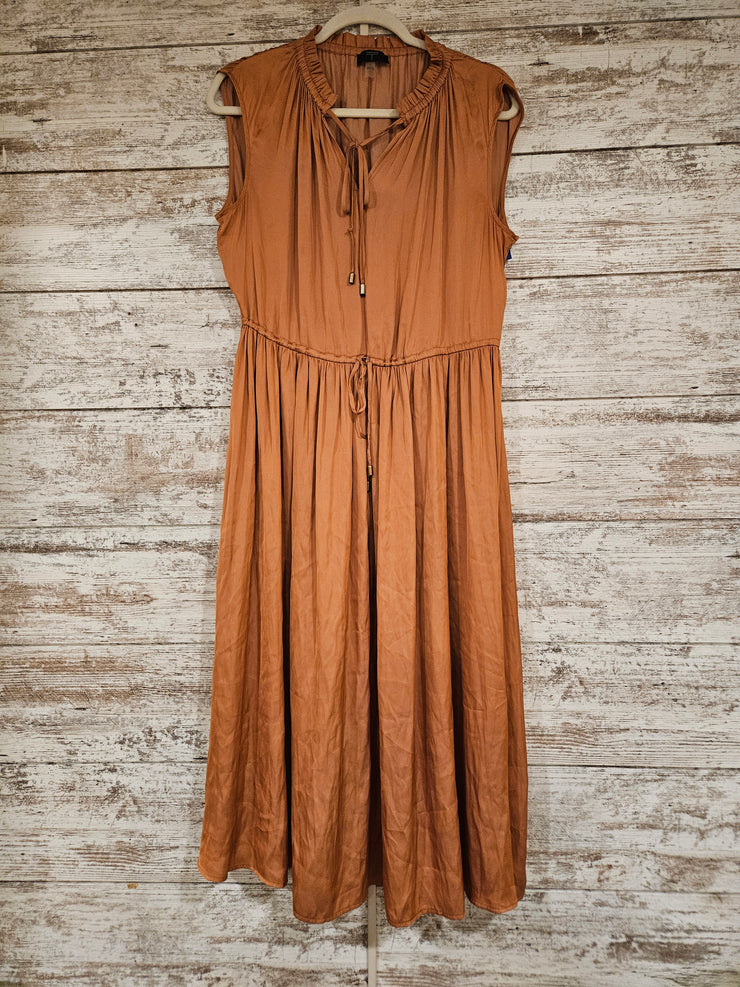 RUST COLORED MIDI DRESS $198