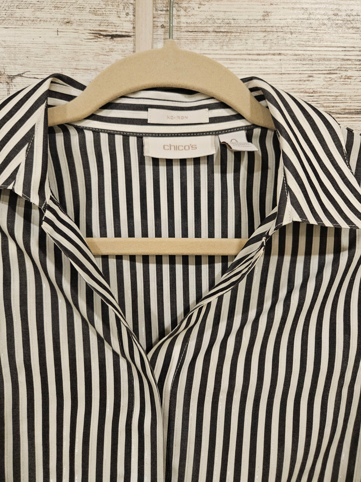 GRAY/WHITE STRIPED SHIRT