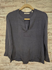 NAVY 100% SILK BLOUSE $325