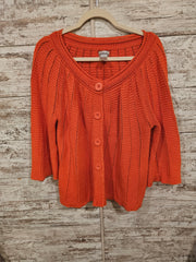 ORANGE BUTTON UP CARDIGAN $109