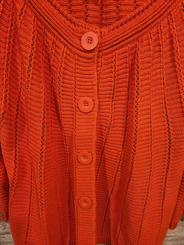 ORANGE BUTTON UP CARDIGAN $109