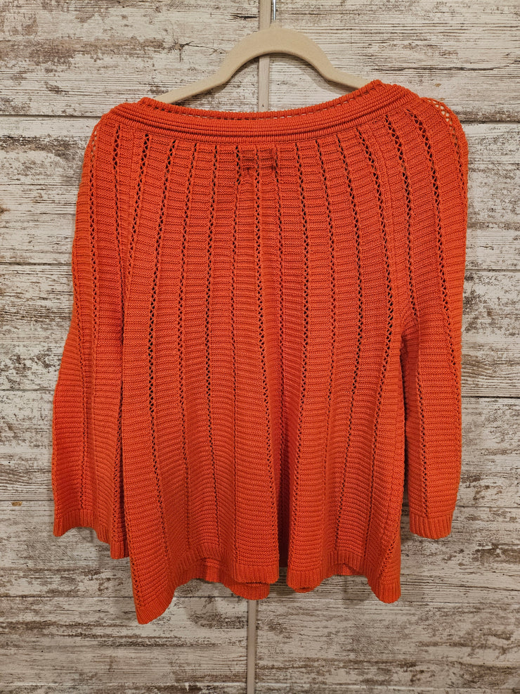 ORANGE BUTTON UP CARDIGAN $109