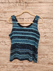 TURQUOISE/BLACK TANK TOP