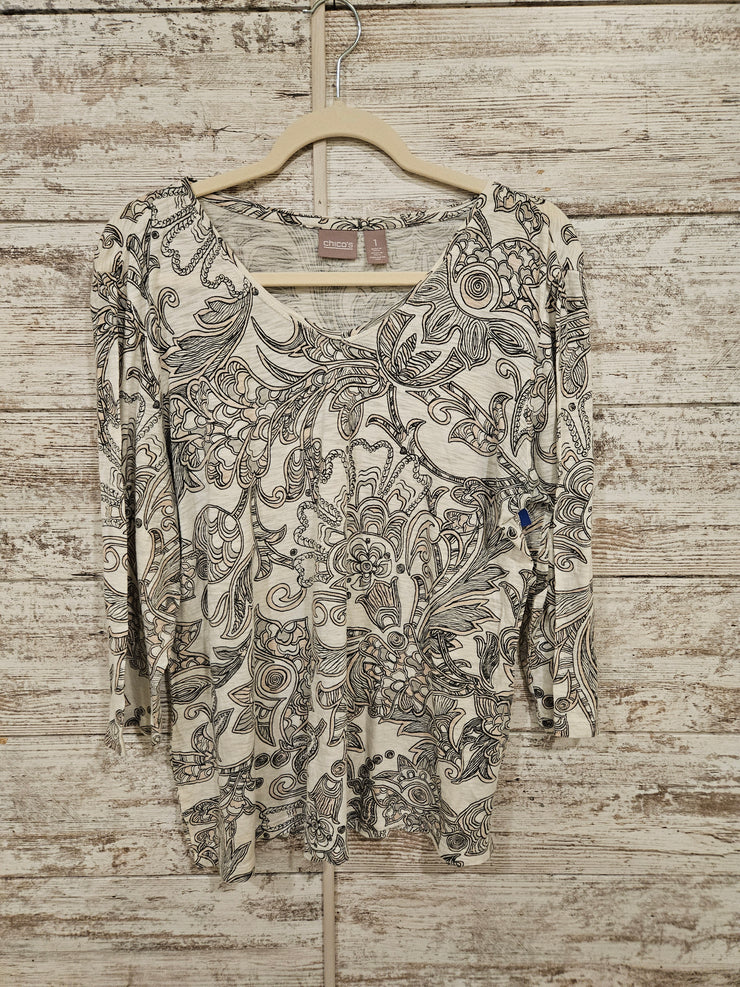 WHITE/FLORAL TOP $69