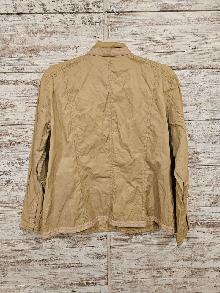 TAN BUTTON UP JACKET $129