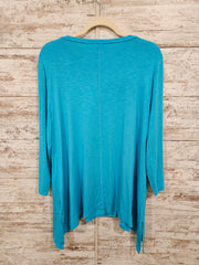 TURQUOISE FLOWY TOP $99