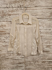 IVORY LACE SHEER TOP $129